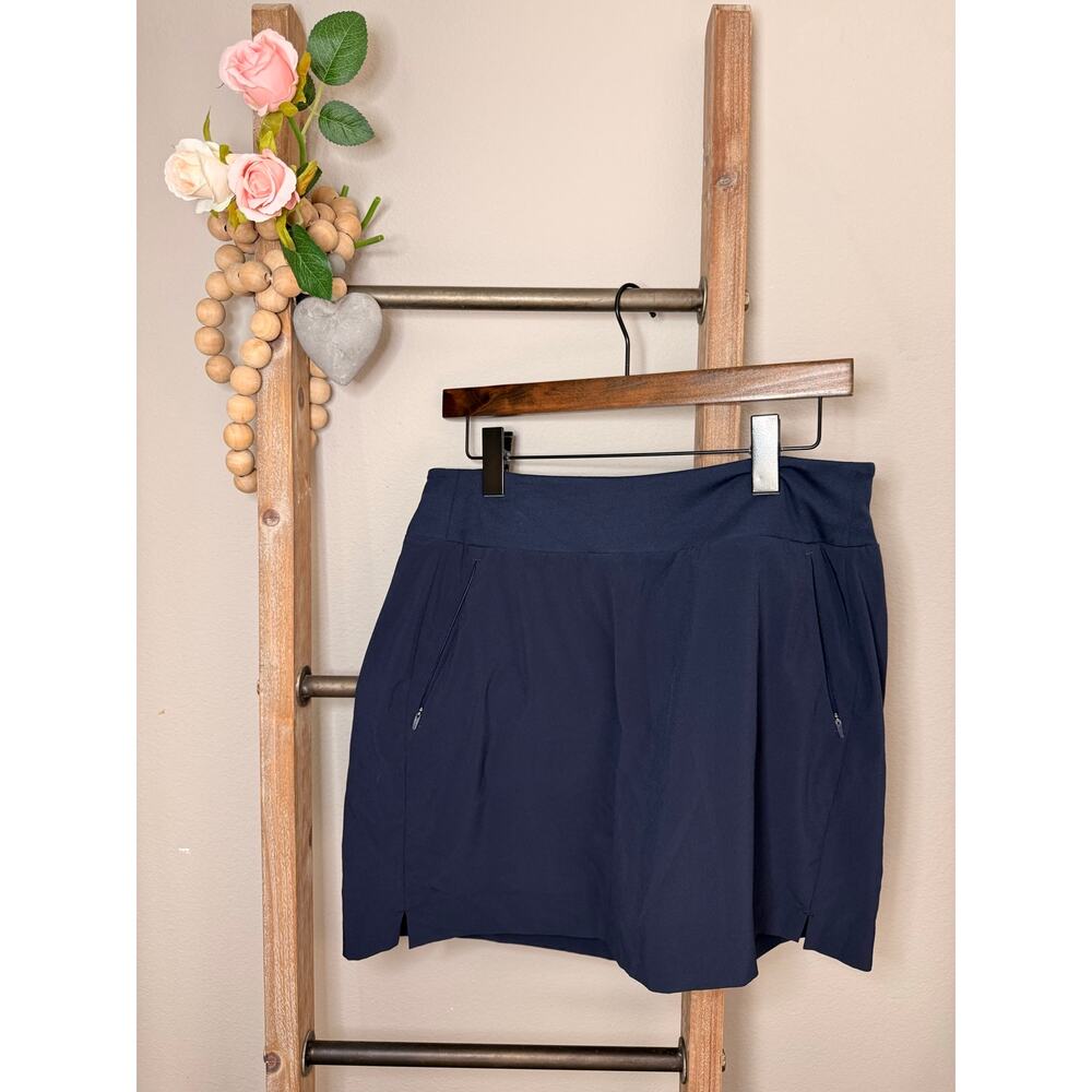 Athleta Dark Blue Soho Skort Athletic Pockets Size 12 - Picture 2 of 9